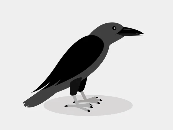 Corbeau dans le style plat — Image vectorielle