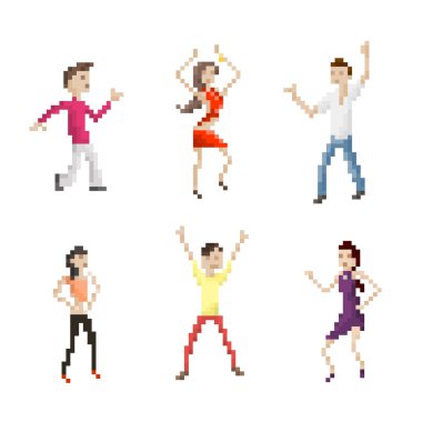 İnsanlar dans pixel Art ayarla