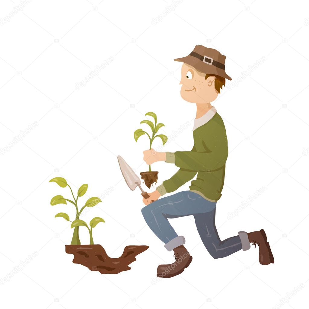 Gardener With Plant