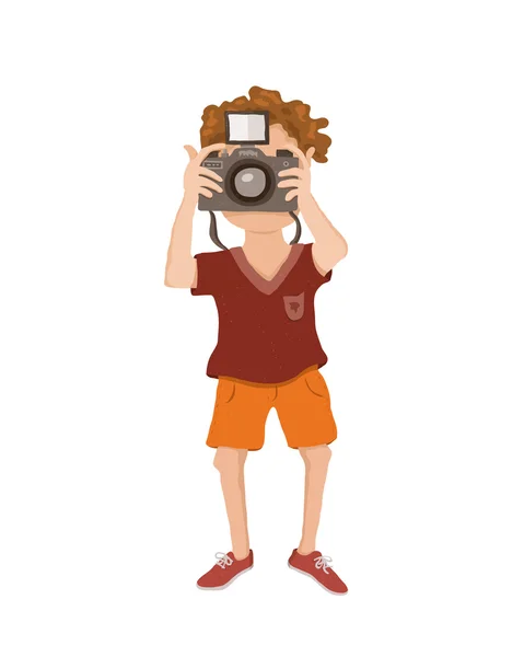 Парень с камерой — стоковый вектор