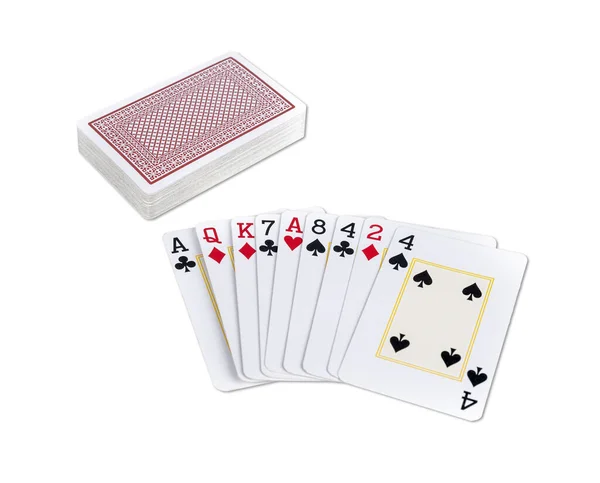 Pile Playing Cards Some Cards Faced — Stock Photo, Image
