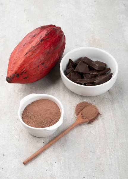 Cacau Vermelho Cacau Chocolate Escuro — Fotografia de Stock