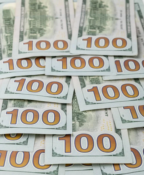 Billetes Cien Dólares Extienden Perspectiva Mostrando 100 —  Fotos de Stock