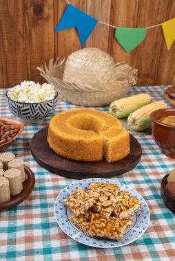 Tipik Brezilya Haziran festivali yemekleri. Festa junina.