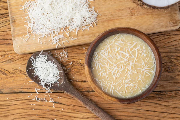 Creamy Cocada Traditional Brazilian Coconut Candy Grated Coconut — Stock Photo, Image