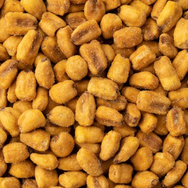 Kızarmış mısırın üst görüntüsü. Yemek arkaplanı.