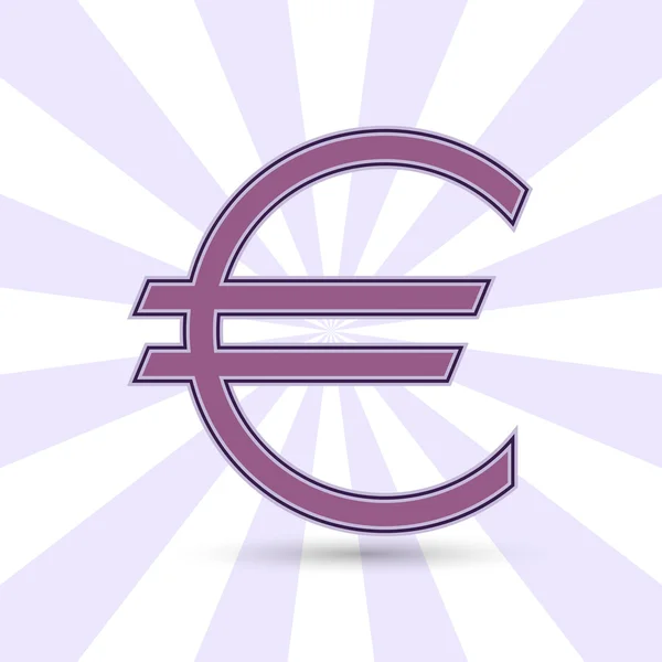 Euro para birimi simgesini mor renkli. Vektör. — Stok Vektör