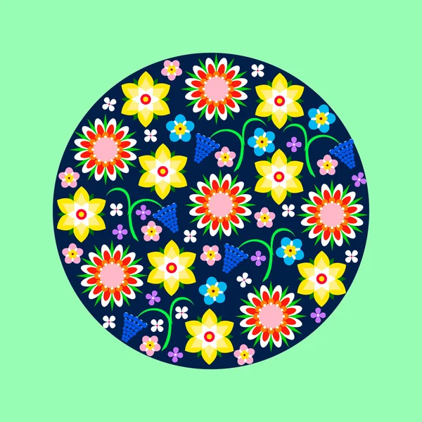 Florale achtergrond in de cirkel. Vector afbeelding. — Stockvector