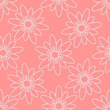 Çiçek sorunsuz pembe arka plan. Vektör görüntü. 
