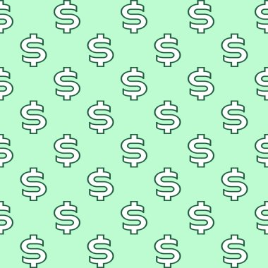 Dolar işareti olan sorunsuz arka plan. Vektör görüntü.