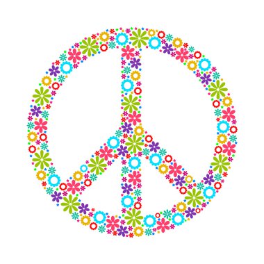 sembol barış, Pasifik, çiçeklerden yapılmış.