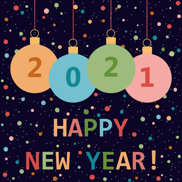 Szczęśliwego Nowego Roku 2021 Kartka Świąteczna Ulotka Uroczyste Tło Pozdrowieniami — Wektor stockowy