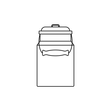 emaye konservesi. doğrusal simge. Vektör çizimi. beyaz arkaplanda siyah bir çizgi.
