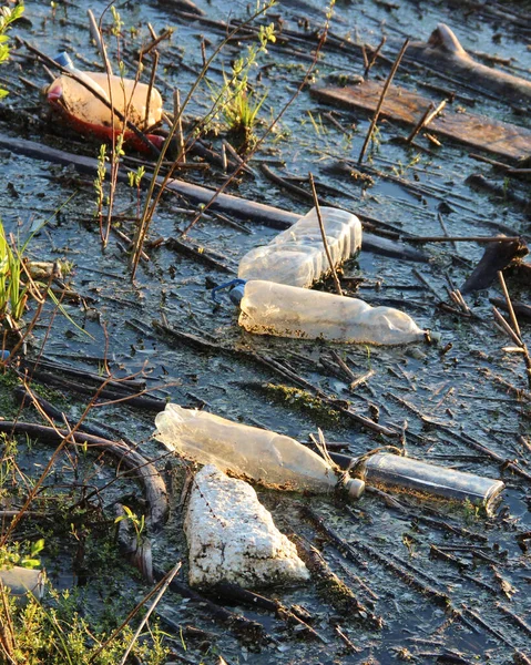 Contaminación Ambiental Botellas Plástico Desechadas Basura Problema Ecología —  Fotos de Stock