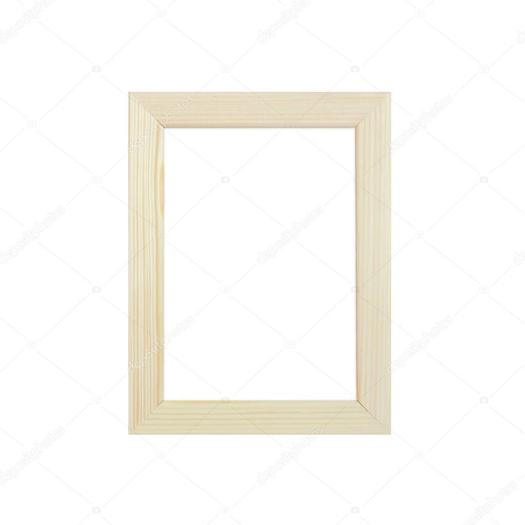 mockup, scene creator. empty wooden frame isolated on a white background. blank space for.