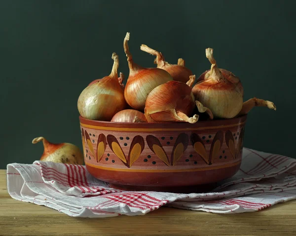 Still life with onions — Stock Photo, Image