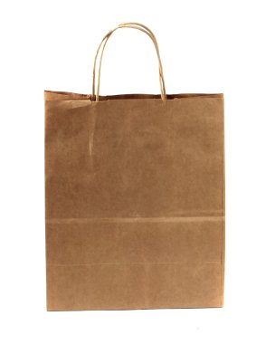 Boş kağıt paketin üzerinde beyaz izole. Ambalaj.