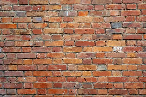 Muur van rode bakstenen. Achtergrond, textuur, rode bakstenen. — Stockfoto