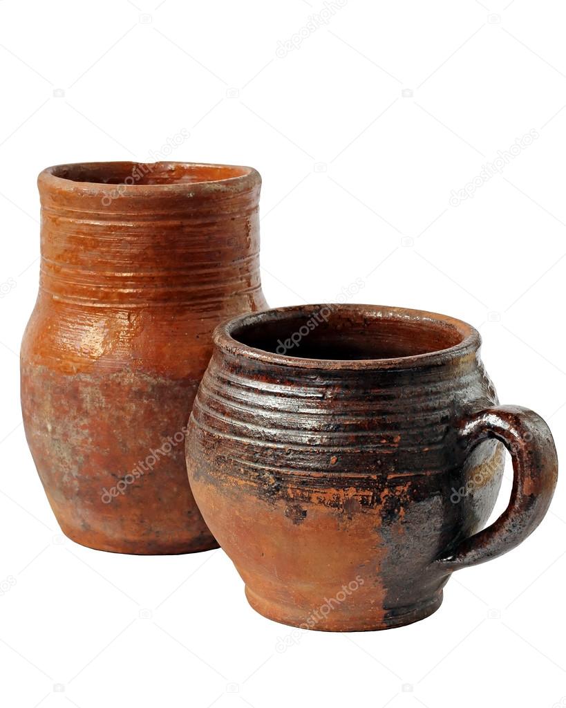 Clay pot  and a clay jug 
