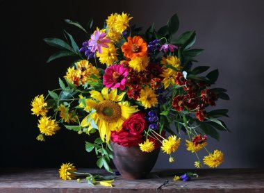 Bouquet from cultivated flowers  clipart