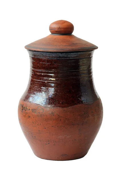 Pot en argile avec couvercle — Photo