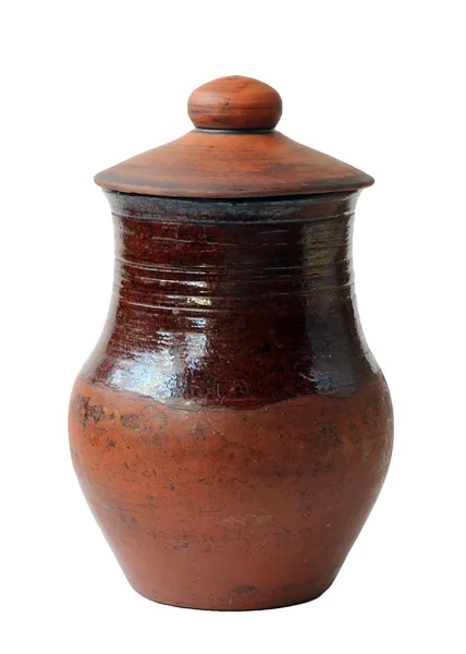 Clay pot fedéllel — Stock Fotó