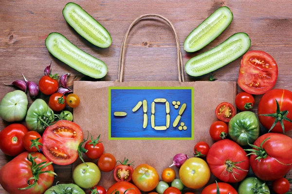 A still life with vegetables. Discount:-10% Stockbild