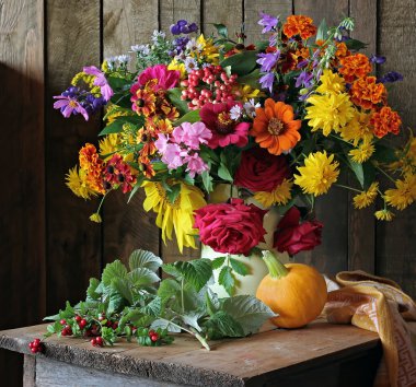 Bir buket çiçek ekili ile Still life