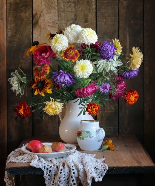 Bir buket ile natürmort