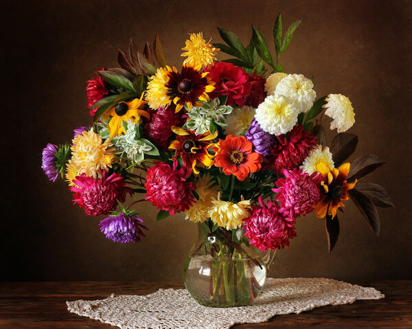 Still life with a bouquet.