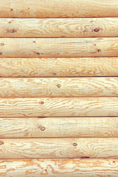 Wall from logs. Vertical shot. Background. — Stock Photo, Image