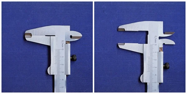 Caliper on a blue background. — Stock Photo, Image