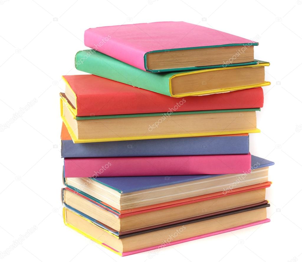 Books on a white background (not isolate).