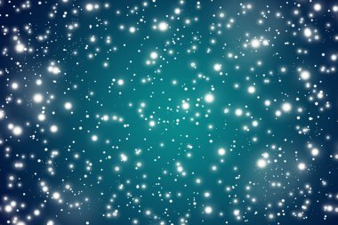 Düşen kar pul ile kış mavi arka plan.