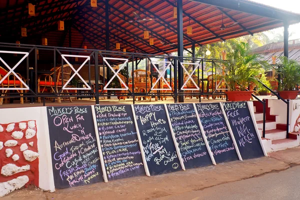 The menu at restaurant  in India written by crayons