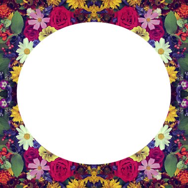 Çiçek arka plan. Çerçevesinden çiçekler, metniniz için bir yer. CA