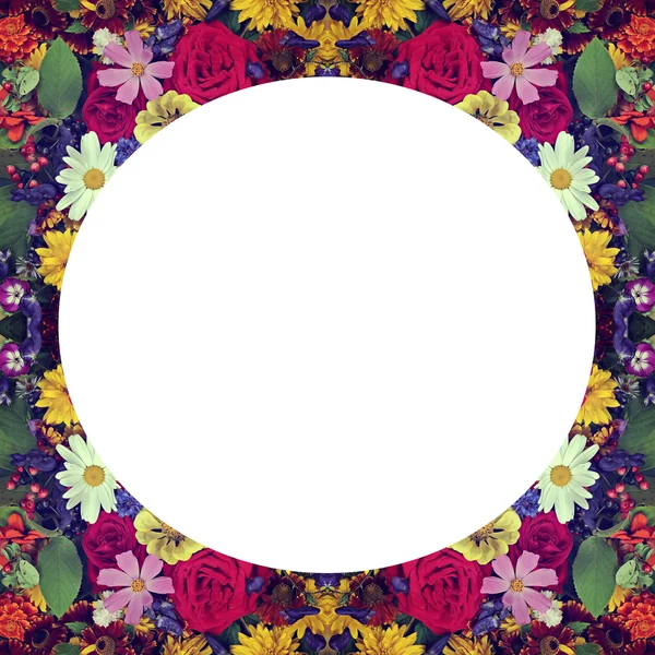 Flower background. Frame from flowers, a place for your text. Ca