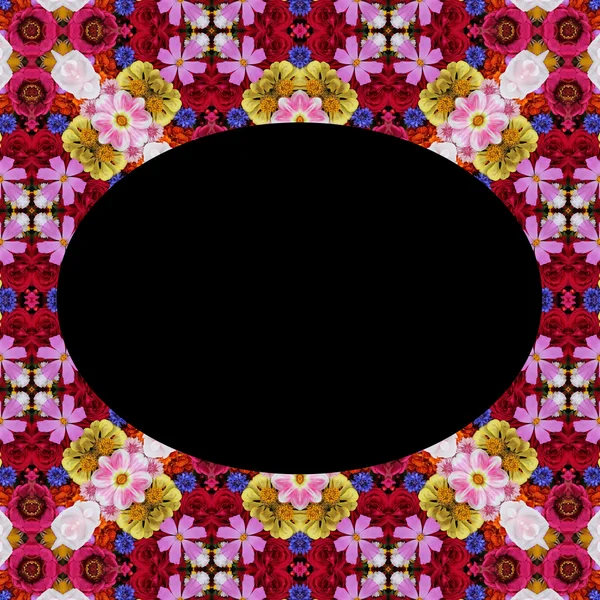 Flower background, the top view. Frame from flowers. — Stockfoto