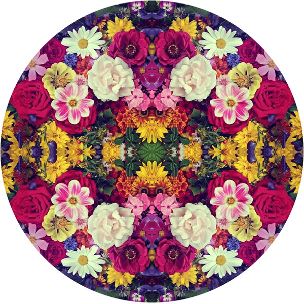 Flower background. Effect of a kaleidoscope.