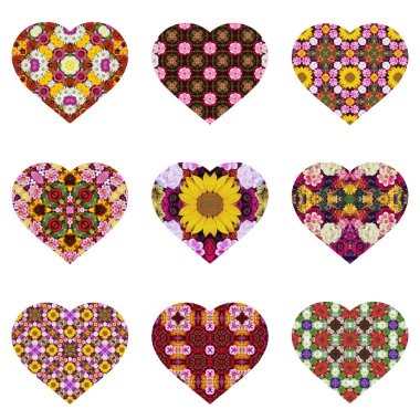 Sevgililer günü kartı bir çiçek desenli izole.