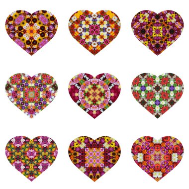 Sevgililer günü kartı bir çiçek desenli izole.