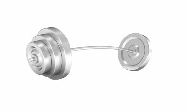 Rod, izole bir beyaz zemin üzerine sert krom kavisli