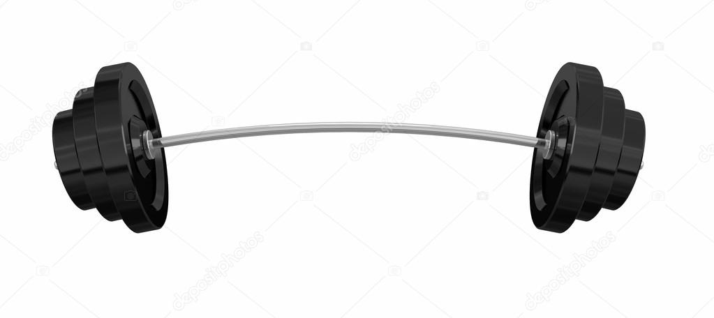 Curved rod, hard chrome on an isolated white background