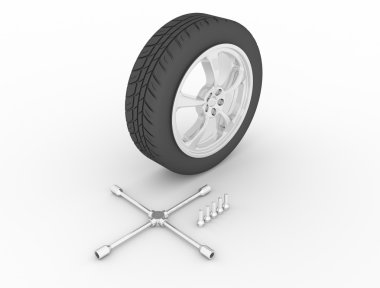 Beyaz arka plan üzerinde kare Kiralık Tekerlekler