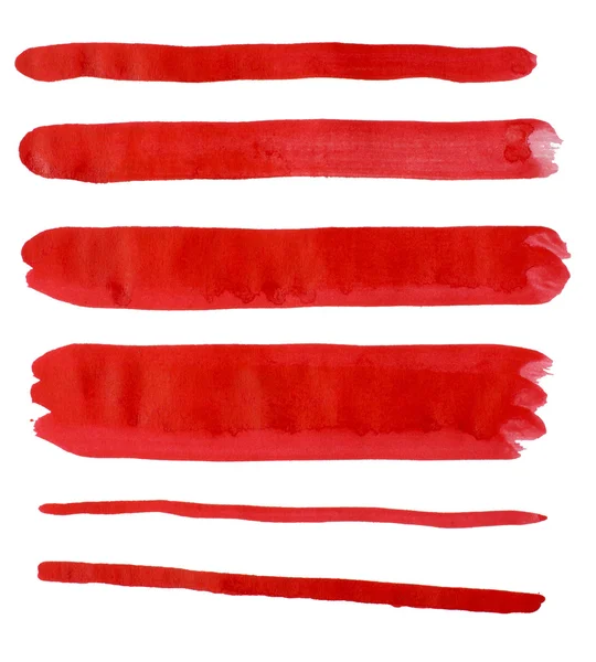 Akvarell stripe röd Stockbild