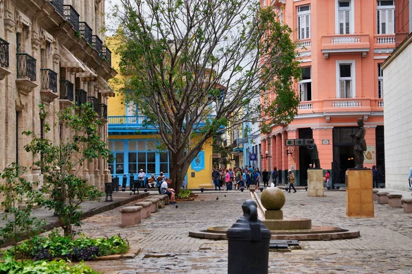 Ruas Coloridas Área Habana Vieja Cuba — Fotografia de Stock