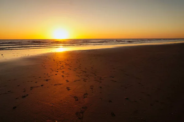 Wschód Słońca Plaży Zrobione Lucila Buenos Aires — Zdjęcie stockowe