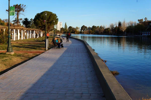 San Martin Park Sunset Mendoza Argentina — Fotografia de Stock