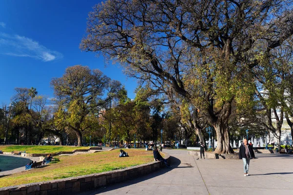 Independencia Parkı Sıcak Bir Kış Sabahı Mendoza Arjantin — Stok fotoğraf