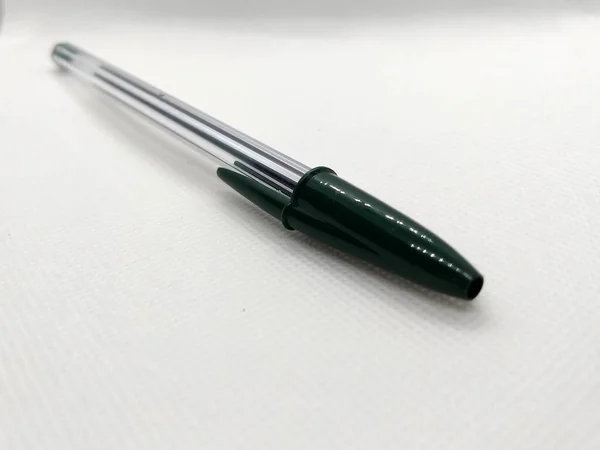 Close View Ball Pen White Surface — Stock Photo, Image